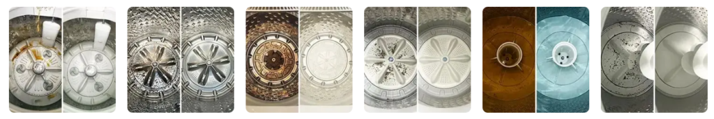 X-All Washing Machine Cleaner before Vs after